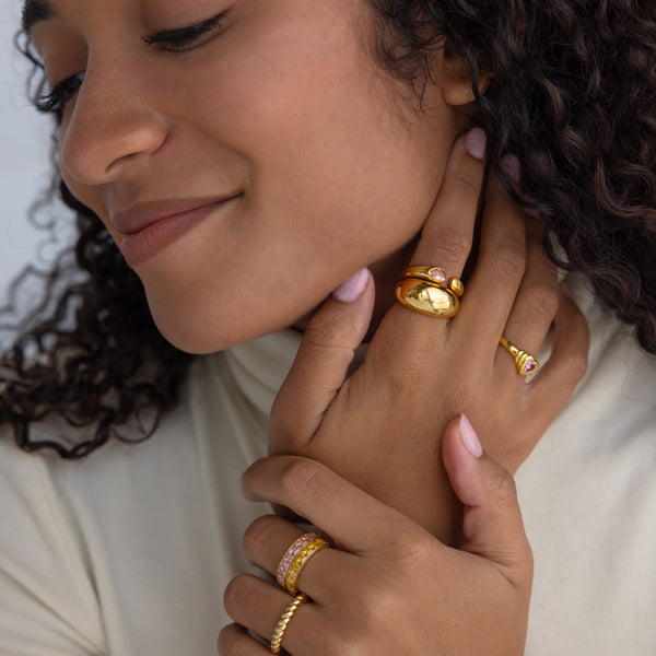 Toi et Moi Birthstone Signet Ring